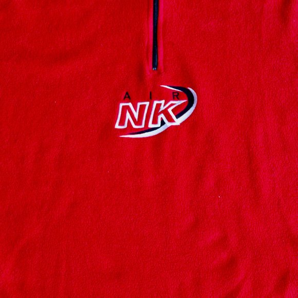 Oversized 90s Vintage Air NIKE Red Fleece Quarter Zip Sweater - Picture 5 of 5